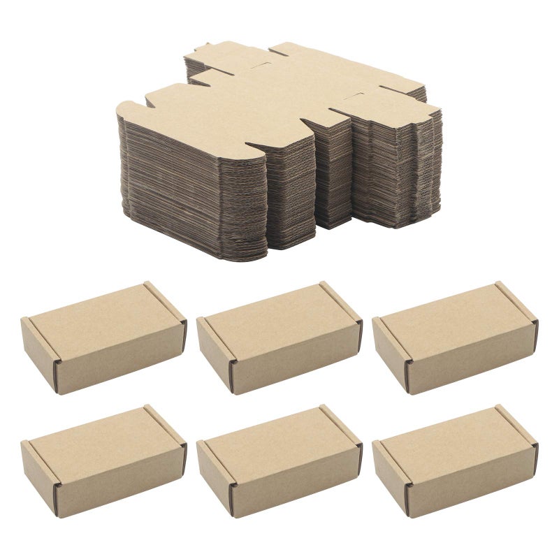 Ellbest 50 Pack Kraft Paper Boxes Foldable Rectangular Paper Box Packing Box for shipping Storaging Small items Brown 362 x 198 x 102 inches